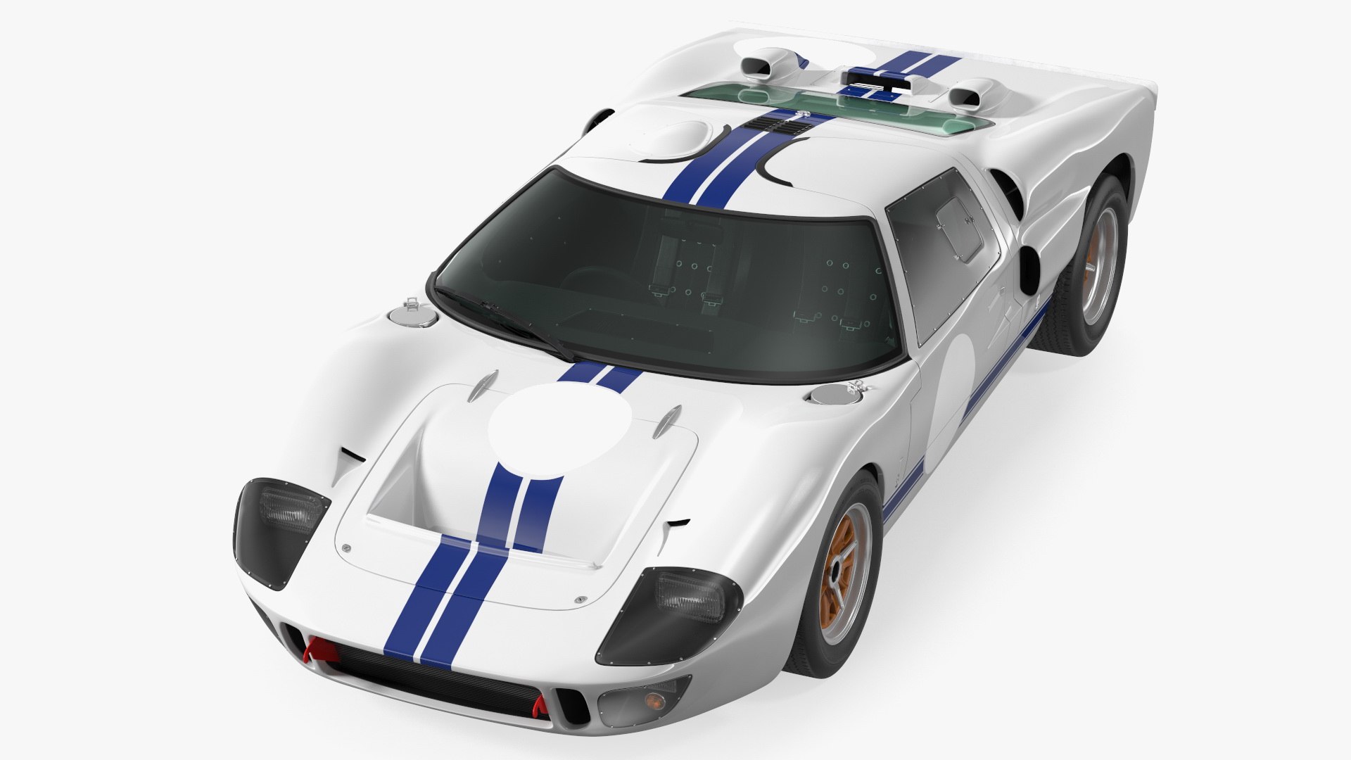 Classic Racing Car White 3D model preview