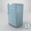 Retro Kitchen Refrigerator Unit Blue 3D model