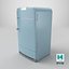 Retro Kitchen Refrigerator Unit Blue 3D model