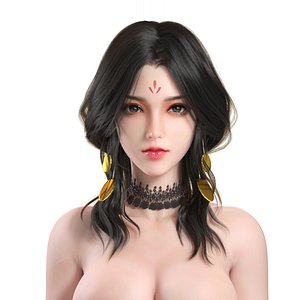 character hair face 3D model