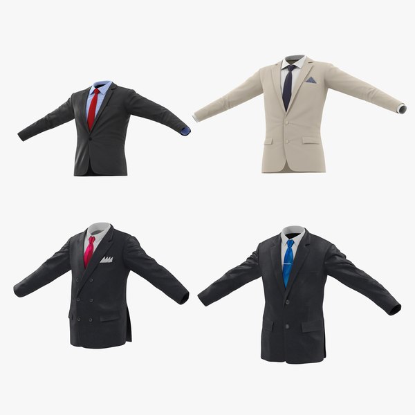3d max mens suit jackets modeled