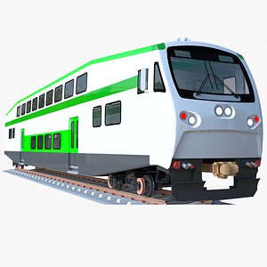 3D bombardier bilevel coach train model