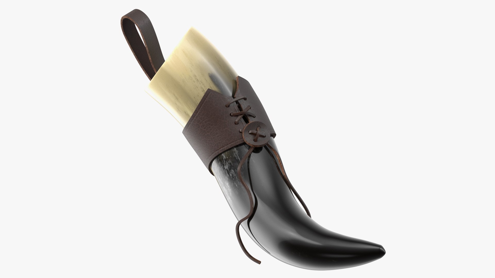 Viking Drinking Horn Light in Leather Case 3D model preview