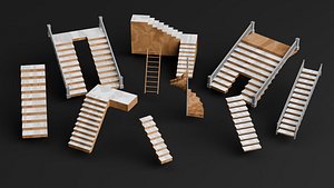 Modern Staircase Collection 3D Model Pack