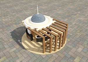 free barbecue bar 3d model