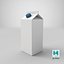 Milk Carton Type 01 XL Blank Blue Green and Red Label 3D