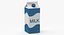 Milk Carton Type 01 XL Blank Blue Green and Red Label 3D