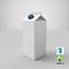 Milk Carton Type 01 XL Blank Blue Green and Red Label 3D