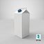Milk Carton Type 01 XL Blank Blue Green and Red Label 3D