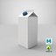 Milk Carton Type 01 XL Blank Blue Green and Red Label 3D