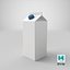 Milk Carton Type 01 XL Blank Blue Green and Red Label 3D