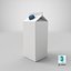 Milk Carton Type 01 XL Blank Blue Green and Red Label 3D