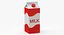 Milk Carton Type 01 XL Blank Blue Green and Red Label 3D