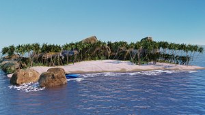 Beach Island With realistic textures 3D model 3D model