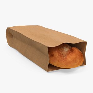 Brown Paper Bag with Bread