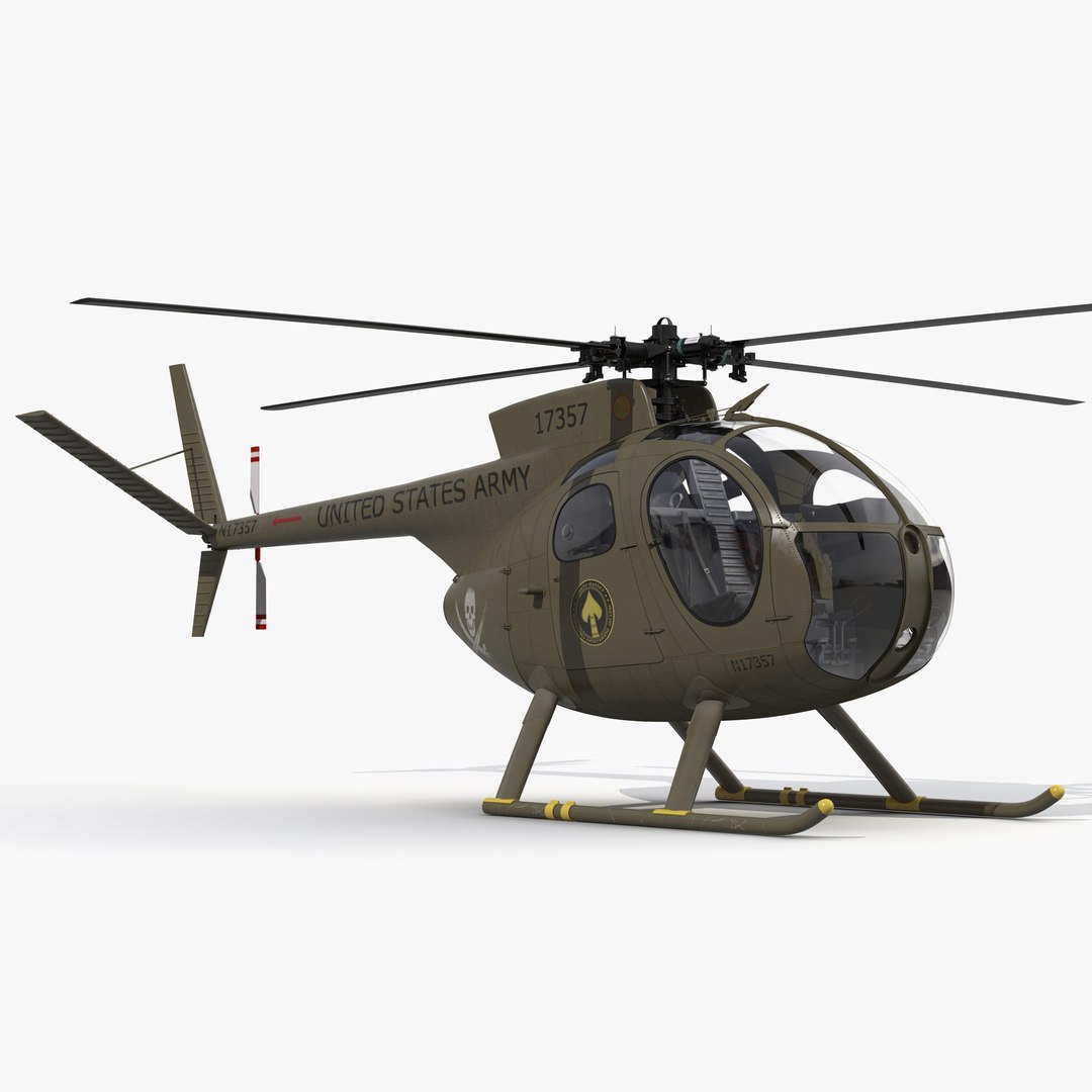 Light Helicopter Hughes OH-6 Cayuse Military 3D model preview