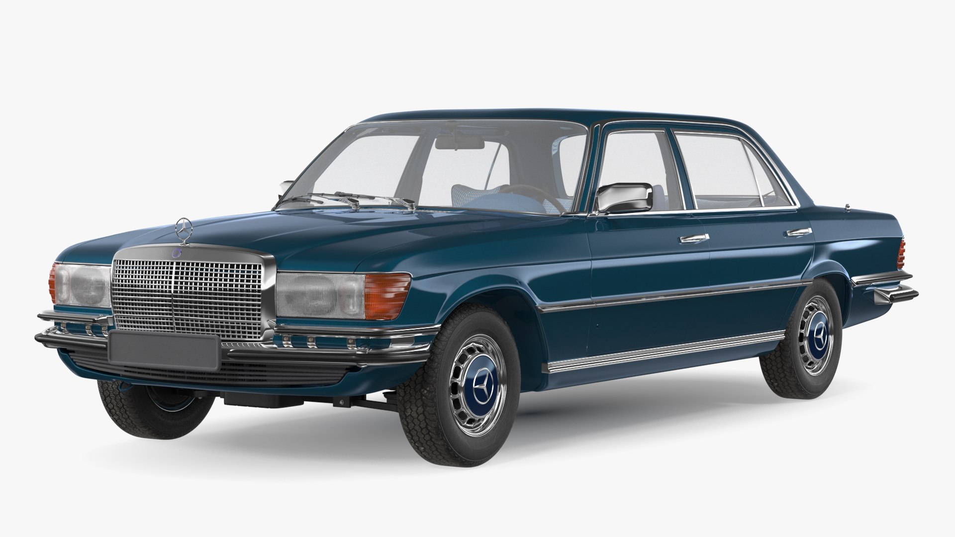 Mercedes Benz 350 SE Blue 3D model preview