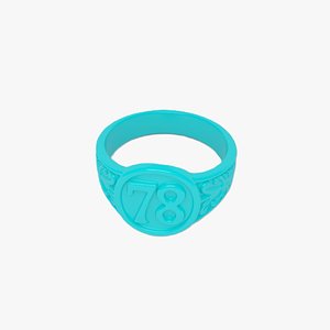 3D Sky Blue Plastic Ring 78 3D Model