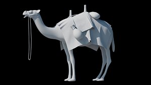 Camel with luggage 3D