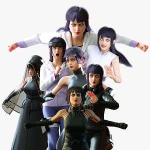 Hinata Hyuga Modular Character 3D model