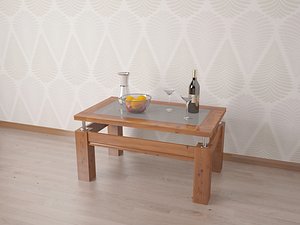 table fruit glasses 3D model