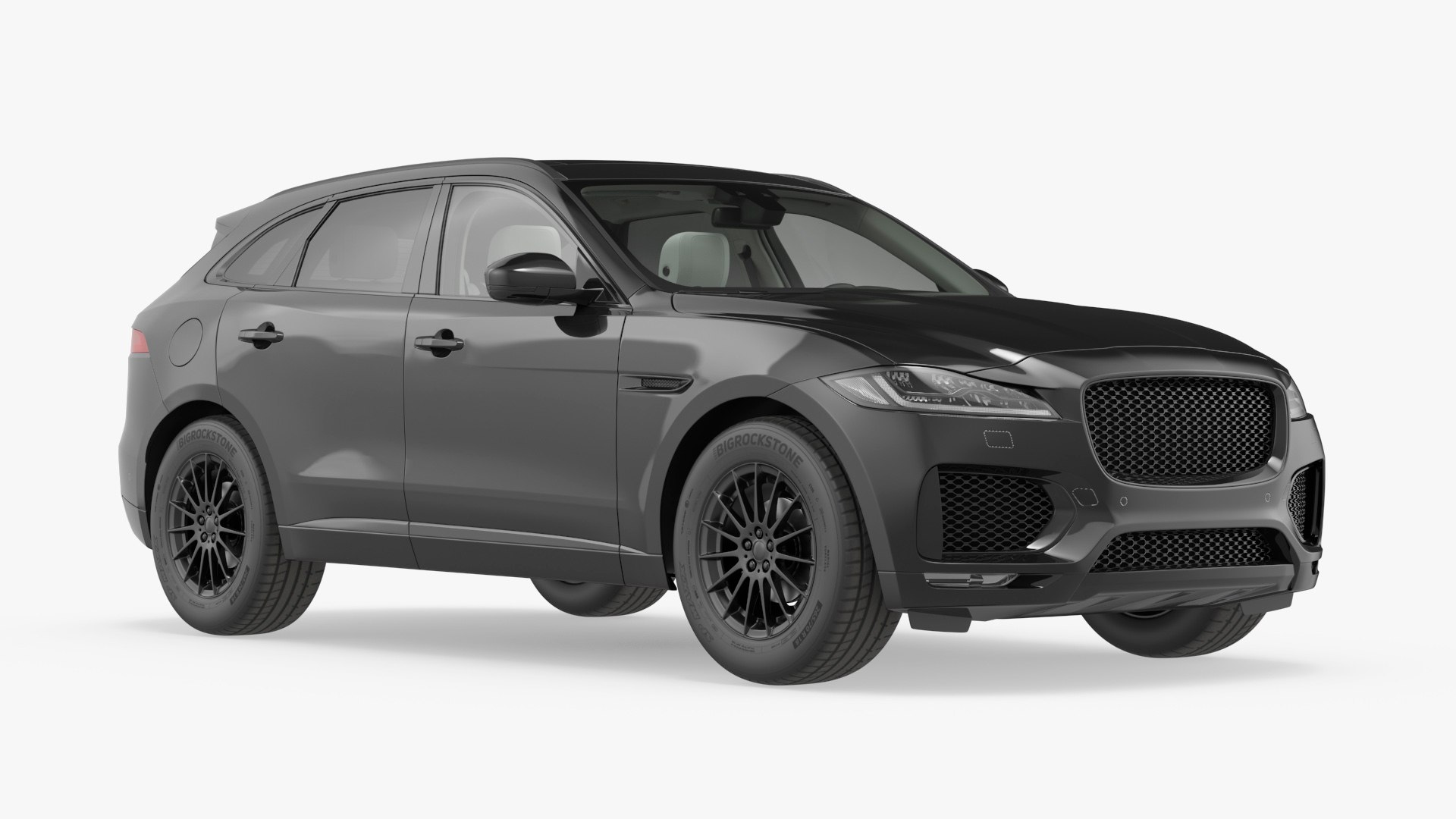 Premium Crossover Black Panoramic Roof 3D model preview