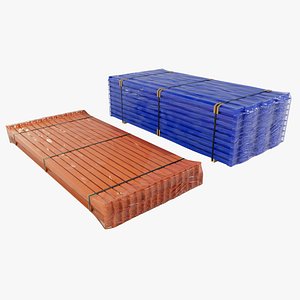3D Stacks of Pallet rack horizontal beams model