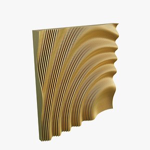 Wavy Surface Wooden Wall 02