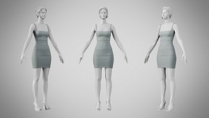 3D model Dress 52 Philippine Gray