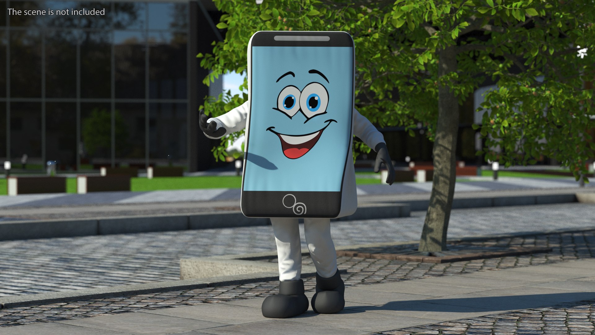Mascot Character Mobile Phone White Rigged For Maya 3D Model ...