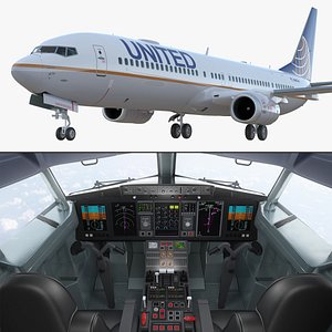 3D boeing 737-900 interior cockpit