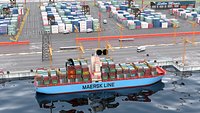 Large Cargo Port Shipyard container ship