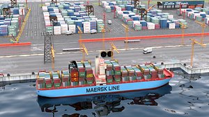Large Cargo Port Shipyard container ship