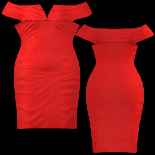 3D V Cut Off Shoulders Super Trend Pencil Skirt Dress model