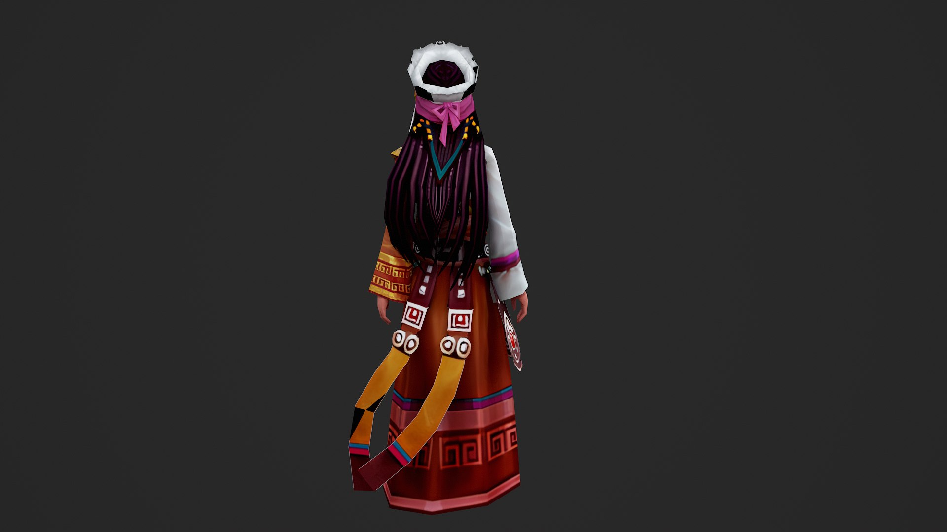 3D Stylized Tibetan Princess Character Ethnic Girl - TurboSquid 2464201