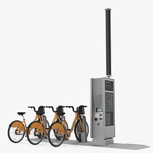 sharing pay station bicycles 3D model