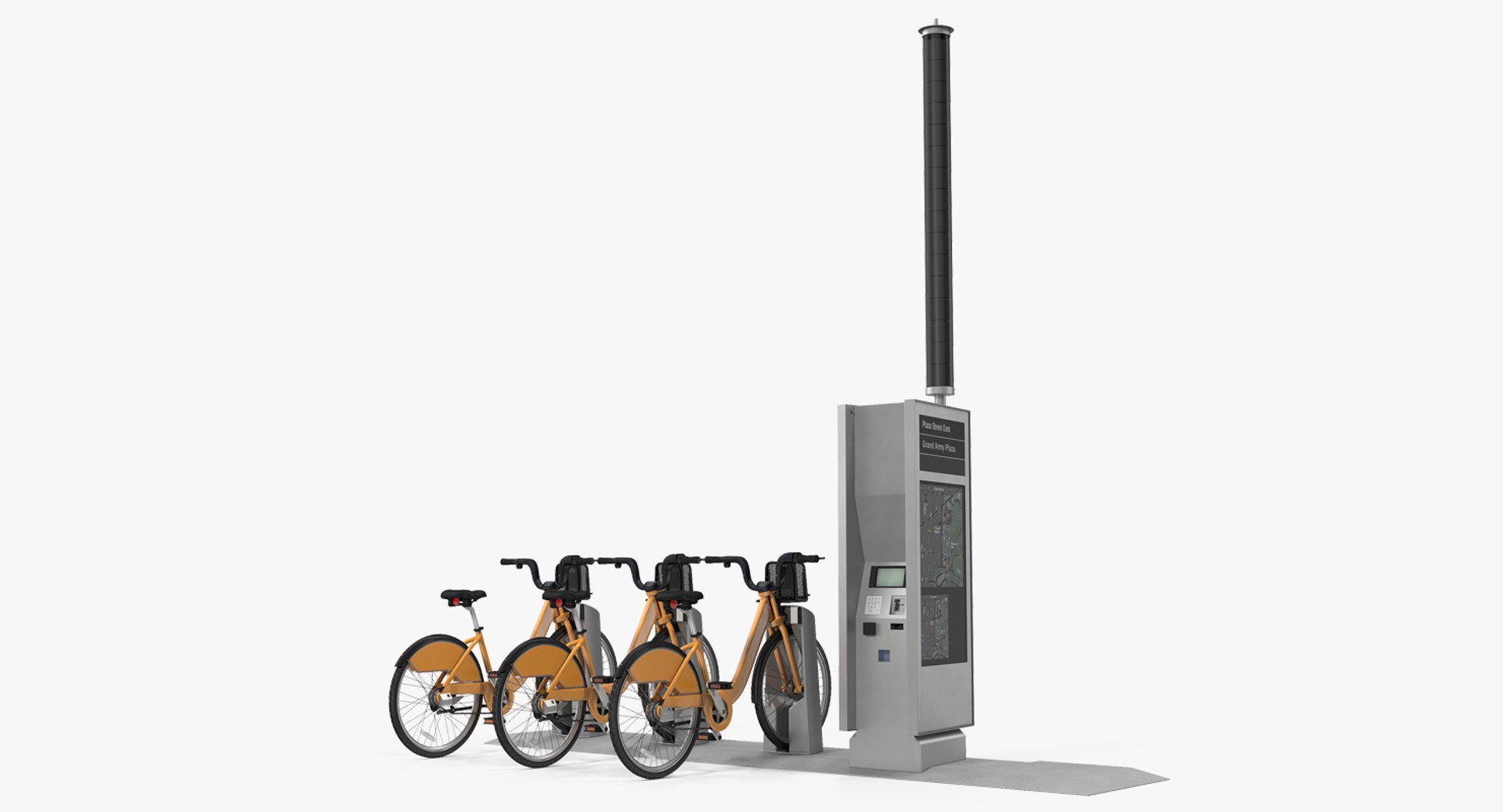Sharing Pay Station with Bicycles Generic 3D model preview