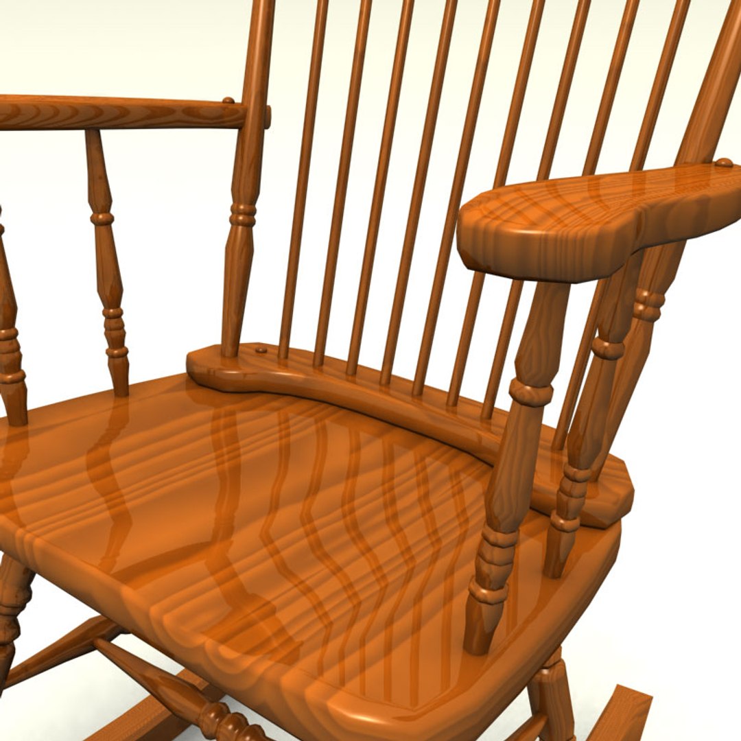 Classic Rocking Chair Wood 3d Model
