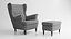 IKEA Strandmon Vibberbo Armchair and Pouf