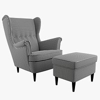 IKEA Strandmon Vibberbo Armchair and Pouf