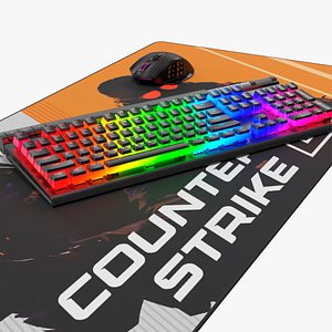 Counter-Strike 2 Gaming Set with RGB Keyboard and Mouse 3D model