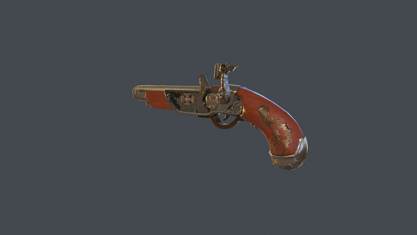 Flintlock pistol low-poly model | 1147445 | TurboSquid