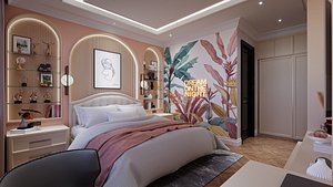 Bedroom Contemporer Girls Blender - Fbx - Obj