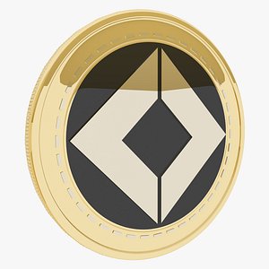 3D IONOS Cryptocurrency Gold Coin model