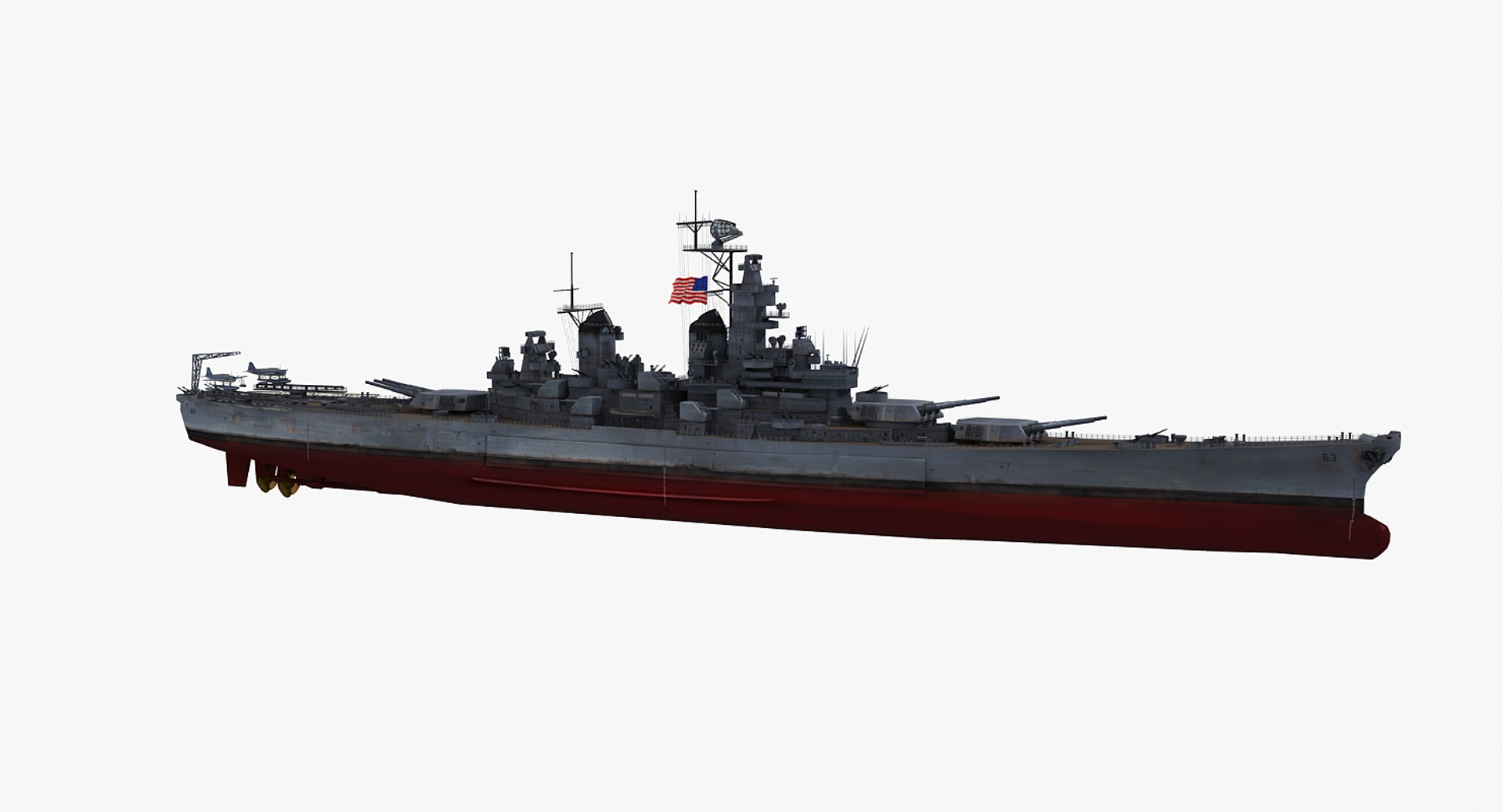 3D Model Uss Missouri Bb-63 1942-1945 - TurboSquid 1323898