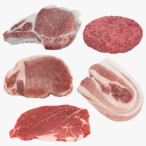 3D model Raw Meat Steak Collection