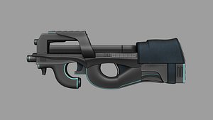 p90 gun weapon 3D model