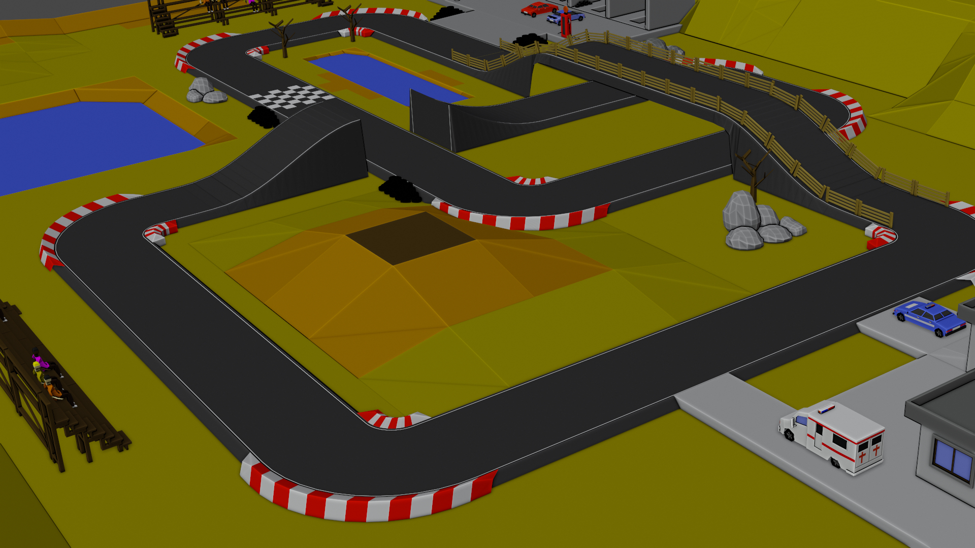 Low Poly Cartoon Race Track whit Cars3D模型 - TurboSquid 1667728