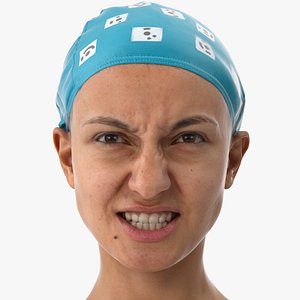 3D Joy Human Head Anger Clean Scan model