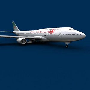 747-400 air canada 3d model